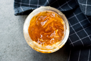 Elderflower Marmalade with Orange Peel in Jar / Jam