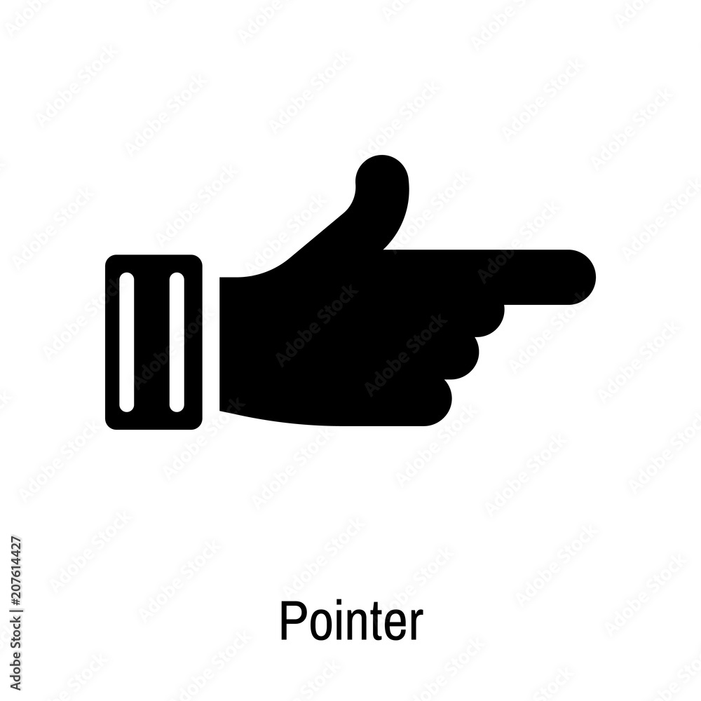 Poster pointer icon vector sign and symbol isolated on white background, pointer logo concept