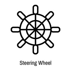 Obraz premium Steering Wheel icon vector sign and symbol isolated on white background, Steering Wheel logo concept