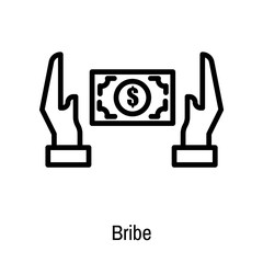 Bribe icon vector sign and symbol isolated on white background