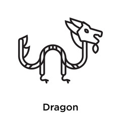 Dragon icon vector sign and symbol isolated on white background