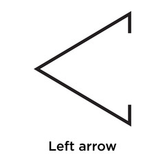 Left arrow icon vector sign and symbol isolated on white background, Left arrow logo concept