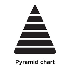 Pyramid chart icon vector sign and symbol isolated on white background, Pyramid chart logo concept