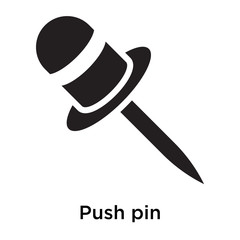 Push pin icon vector sign and symbol isolated on white background, Push pin logo concept