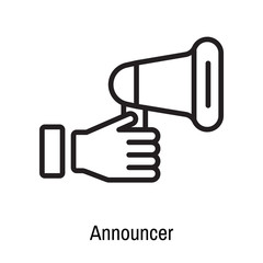 Announcer icon vector sign and symbol isolated on white background, Announcer logo concept