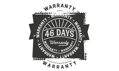46 days warranty icon vintage rubber stamp guarantee