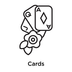 Cards icon vector sign and symbol isolated on white background, Cards logo concept