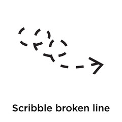 Scribble broken line icon vector sign and symbol isolated on white background, Scribble broken line logo concept