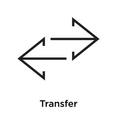 Transfer icon vector sign and symbol isolated on white background, Transfer logo concept