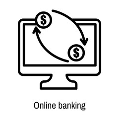 Online banking icon vector sign and symbol isolated on white background