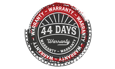 44 days warranty icon vintage rubber stamp guarantee