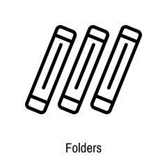 Folders icon vector sign and symbol isolated on white background, Folders logo concept