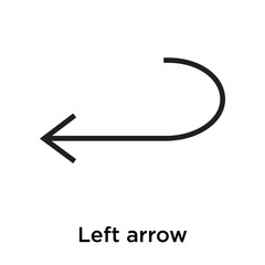 Fototapeta premium Left arrow icon vector sign and symbol isolated on white background, Left arrow logo concept