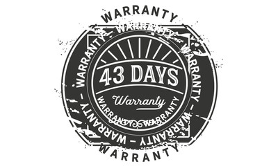 Fototapeta premium 43 days warranty icon vintage rubber stamp guarantee