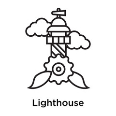 Lighthouse icon vector sign and symbol isolated on white background, Lighthouse logo concept