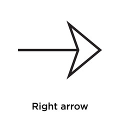 Right arrow icon vector sign and symbol isolated on white background, Right arrow logo concept