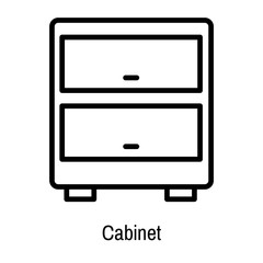 Cabinet icon vector sign and symbol isolated on white background, Cabinet logo concept