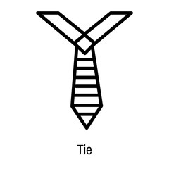 Tie icon vector sign and symbol isolated on white background, Tie logo concept