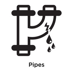 Pipes icon vector sign and symbol isolated on white background, Pipes logo concept