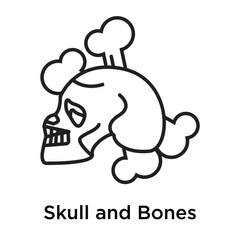 Skull and Bones icon vector sign and symbol isolated on white background, Skull and Bones logo concept