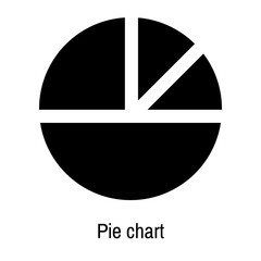 Pie chart icon vector sign and symbol isolated on white background, Pie chart logo concept