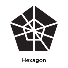 Hexagon icon vector sign and symbol isolated on white background, Hexagon logo concept
