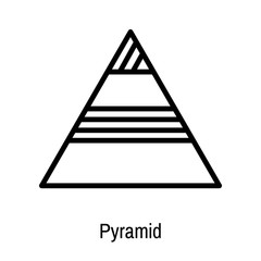 Pyramid icon vector sign and symbol isolated on white background, Pyramid logo concept