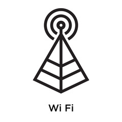 Wi Fi Signal Silhouette icon vector sign and symbol isolated on white background, Wi Fi Signal Silhouette logo concept