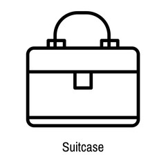 Suitcase icon vector sign and symbol isolated on white background, Suitcase logo concept