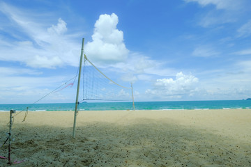 Fototapeta premium Beach a volleyball court at sea. Summer
