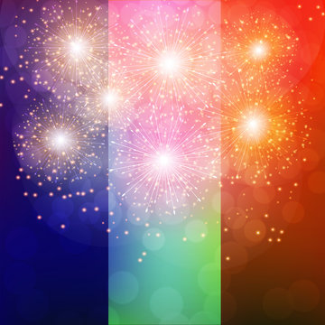 Colorful Fireworks Illustration.