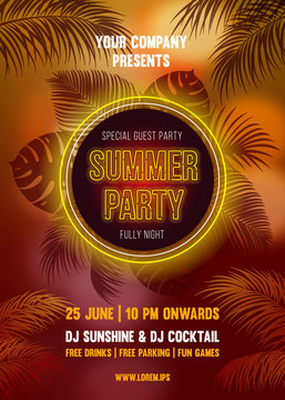 Summer Night Party Poster Template