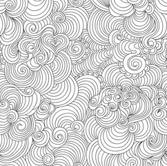 Fototapeta premium Abstract vector seamless pattern with curling figured lines, 