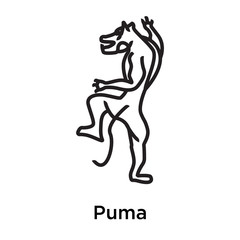 Fototapeta na wymiar Puma icon vector sign and symbol isolated on white background, Puma logo concept