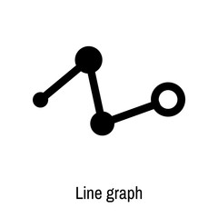 Line graph icon vector sign and symbol isolated on white background, Line graph logo concept