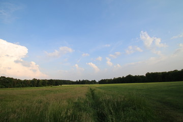Obraz premium Wunderschöner Himmel über den Feldern