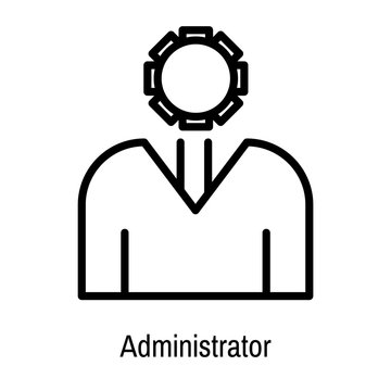 Administrator icon vector sign and symbol isolated on white background, Administrator logo concept