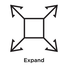 Expand icon vector sign and symbol isolated on white background, Expand logo concept