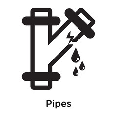 Pipes icon vector sign and symbol isolated on white background, Pipes logo concept
