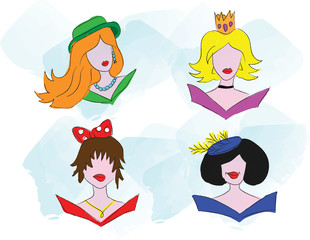 Abstract woman s faces