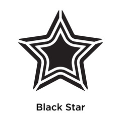 Black Star Silhouette icon vector sign and symbol isolated on white background, Black Star Silhouette logo concept
