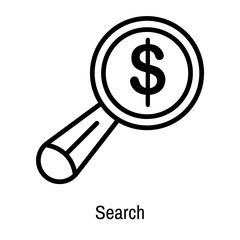 Search icon vector sign and symbol isolated on white background, Search logo concept