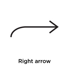 Right arrow icon vector sign and symbol isolated on white background, Right arrow logo concept
