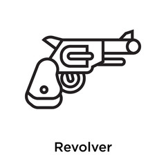 Revolver icon vector sign and symbol isolated on white background, Revolver logo concept
