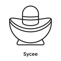 Sycee icon vector sign and symbol isolated on white background