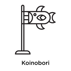 Koinobori icon vector sign and symbol isolated on white background