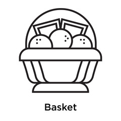 Basket icon vector sign and symbol isolated on white background