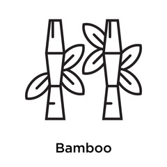 Bamboo icon vector sign and symbol isolated on white background