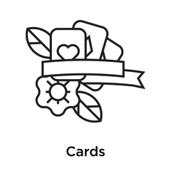 Cards icon vector sign and symbol isolated on white background, Cards logo concept