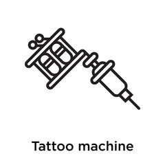 Tattoo machine icon vector sign and symbol isolated on white background, Tattoo machine logo concept